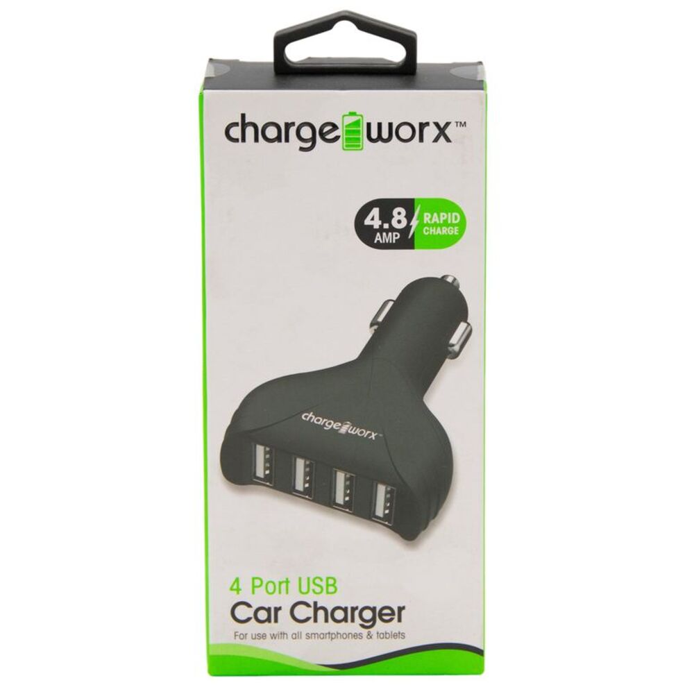 Chargeworx 4 Port USB Car Charger
